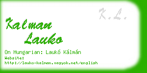 kalman lauko business card